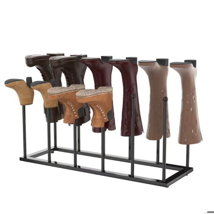 Étagère à chaussures autoportante-étagère à chaussures en métal noir peut