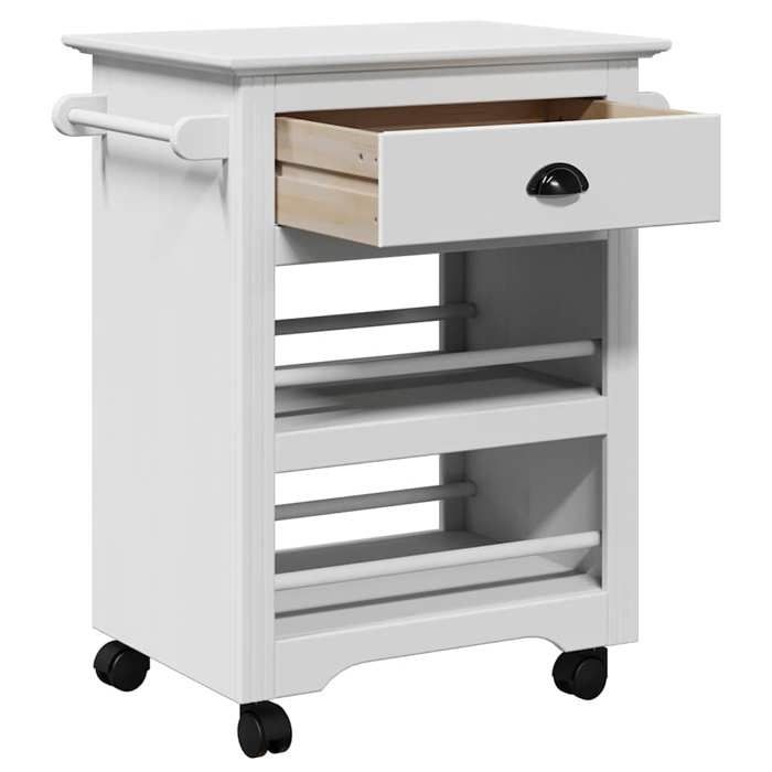 Soldes Printemps Chariot de cuisine - BURKE - Desserte cuisine - BODO blanc 67 5x45x80 cm DD121