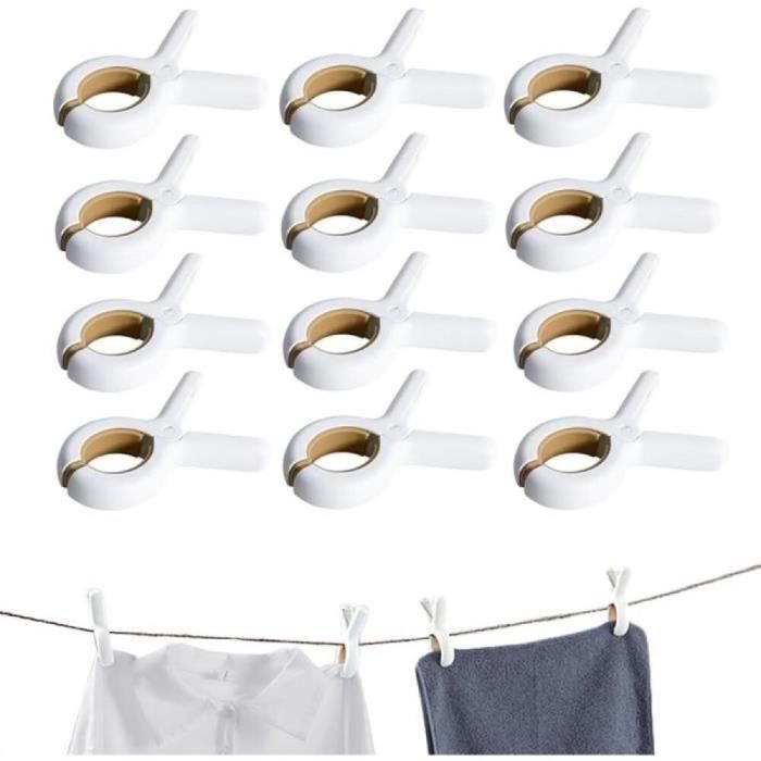 Pinces Serviettes Plage 12Pcs Grosses Pince à Linge Pinces à Linge Solide Grandes Pinces à Linge Épingles à Linge Pinces à Linge