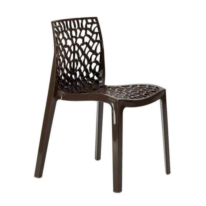Chaise Polypropylène Design Nid dAbeille de Jardin Bistrot Gruvyer Grand Soleil - Marron Chaise Polypropylène Design Nid dAbeille de Jardin Bistrot Gruvyer Grand Soleil - Marron
