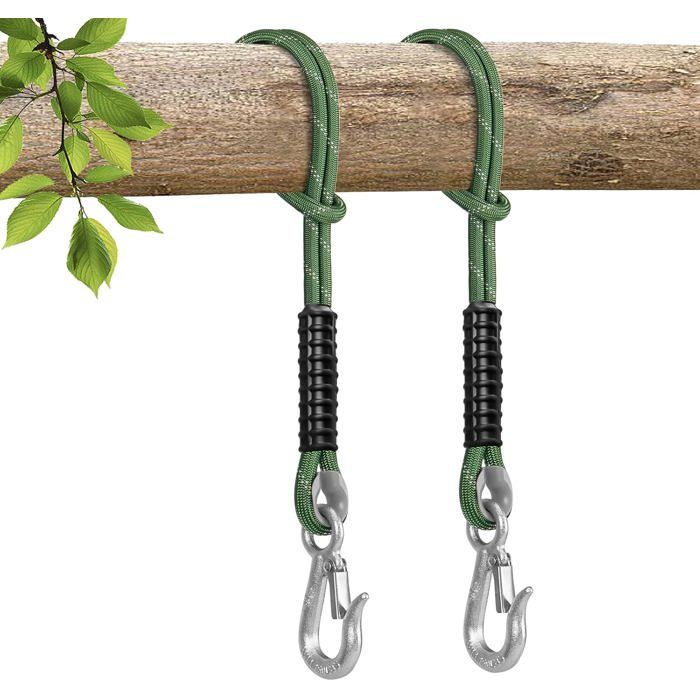 Corde de Suspension pour Hamac Extérieur avec Crochets - Longueur 1.5M Charge Max 450kg - 2 Pièces