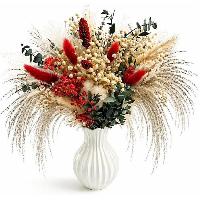 Bouquet de Fleurs séchées avec Herbe de la Pampa, queues de Lapin et ...