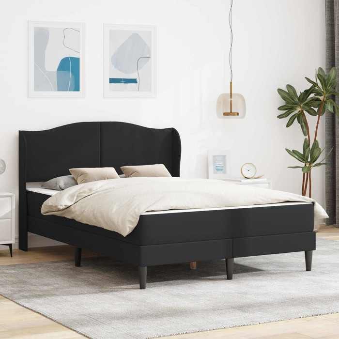 vidaXL Cadre de lit avec tête de lit Noir 140 x 190 cm Simili cuir 3415152
