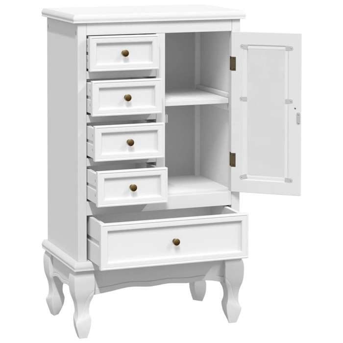 Armoire avec 5 tiroirs et 2 étagères Blanc_2 ans garantie_22703