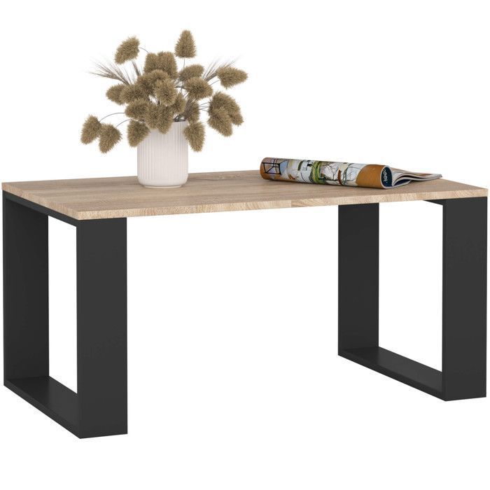 Table basse AKORD NOX Chêne Sonoma 92 cm pieds Noirs 92x53x45 cm Table basse AKORD NOX Chêne Sonoma 92 cm pieds Noirs 92x53x45 cm