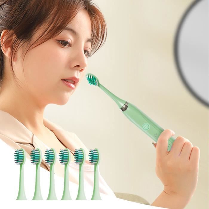 Brosse à dents électrique rechargeable USB avec 6 têtes de brosse ...