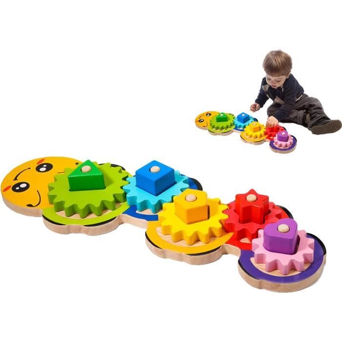 VGEBY Grimms - Jouet en bois empilable - Blocs d'empilage - Demi-cercle - Puzzle de nidification pour enfants - Éducation précoce - Jouet d'extérieur pour enfants