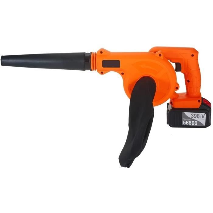 Souffleur Sans Fil BLACK+DECKER 18V - Vitesse 209 Km/h - 2 Vitesses + Racloir - Parfait Pour Jardin