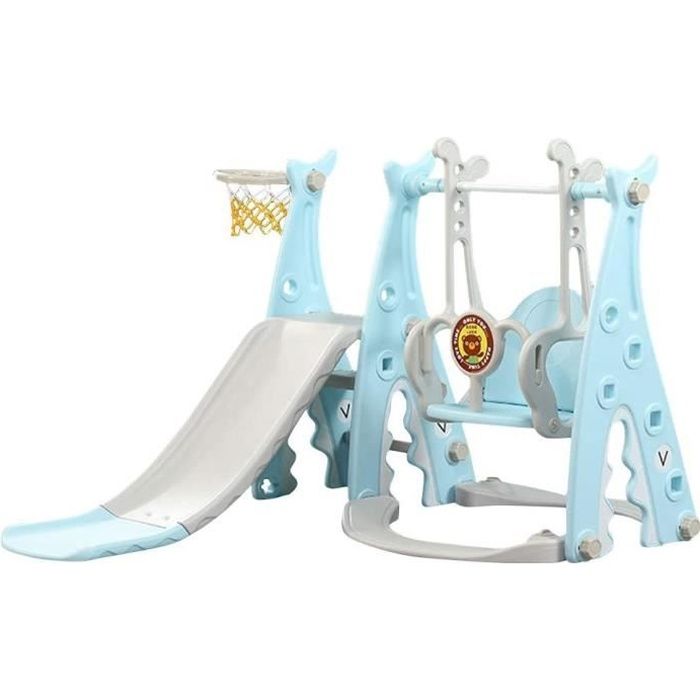 TEMPSA 3 en 1 Toboggan Enfant avec balançoire Aire de jeux