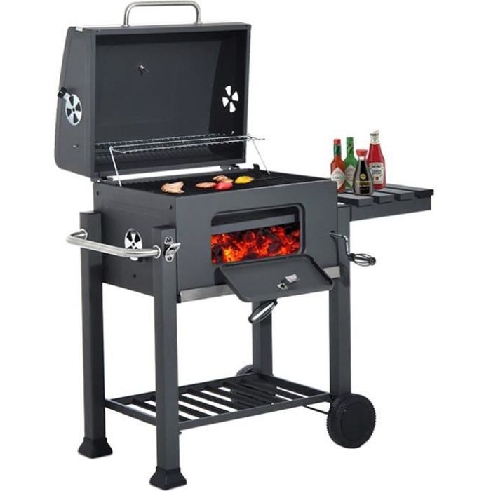 Rundgrill barbecue rond grill avec quatre critères réglage en hauteur Grill face 32 CM