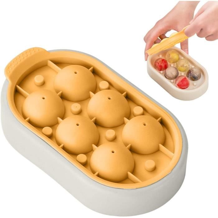 Lot De 16 Moules à Glaçons En Silicone - Boules De Glace Rondes 6 Cm - Pour Whisky, Cocktails - Flexible, Facile à Démouler - Couleur Bleue - 3