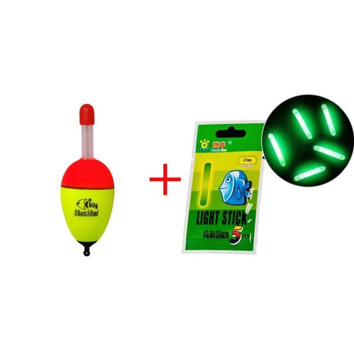 Lot 3 Flotteurs Pêche LED Taozoey - Bobbers Lumineux Haute Sensibilité Pour Pêche De Nuit - Emballage PVC
