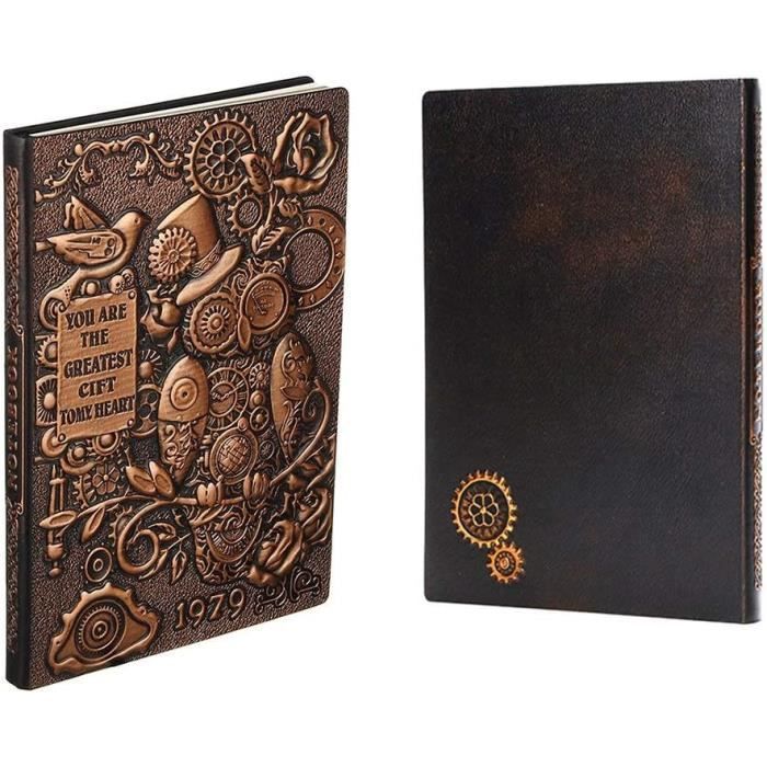 Carnet Vintage Avec Motif Violon - 200 Pages Lignées A5 - Couverture Cuir Synthétique - Cadeau Pour Musiciens - 5
