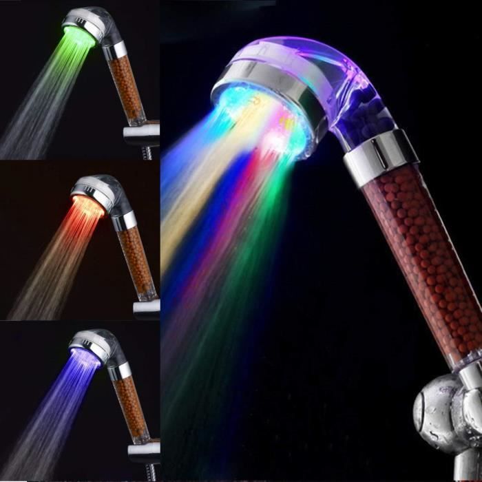 Anion Spa Shower Head Filtration Bathroom Handheld Sprayer Temperature ...