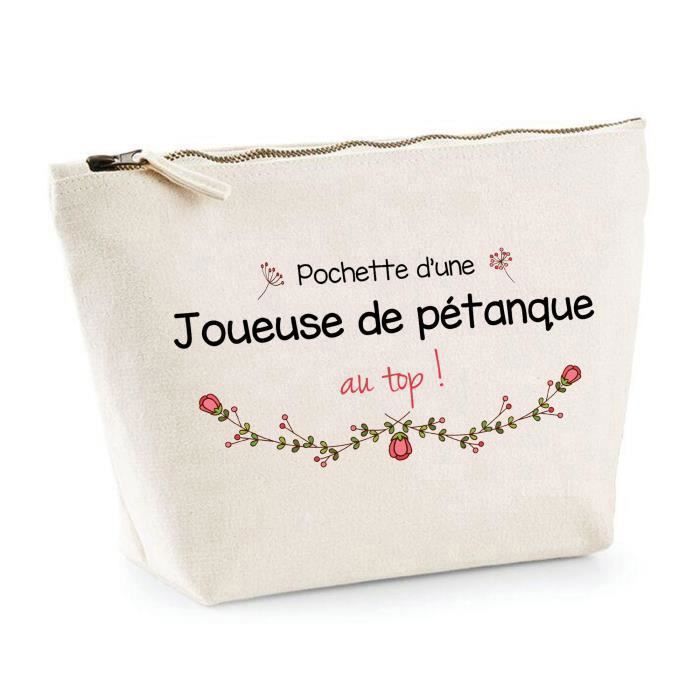 Trousse Joueuse de pétanque au top Idée Cadeau Collègue Travail Retraite pochette maquillage