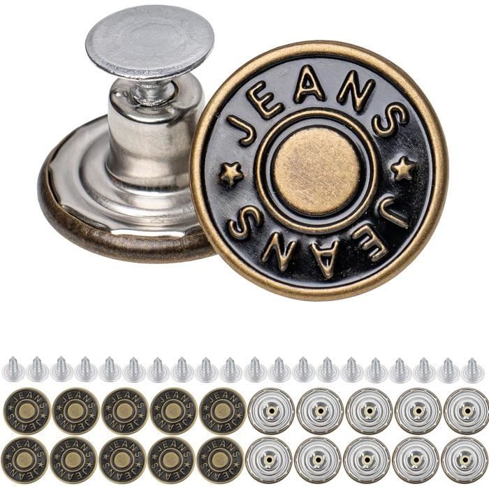 Boîte boutons jean - 17mm - Bronze - Accessoires Couture