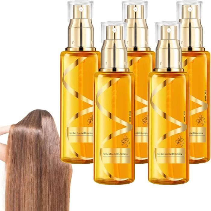 Huile Capillaire Soyeuse hydratante et fortifiante, Spray d'huile Essentielle de réparation de Cheveux protéinés, Spray d'huile