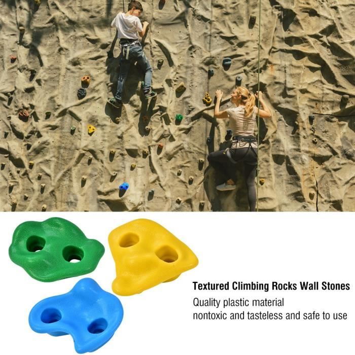 Ensemble de Prises d'Escalade texturée avec Boulons & écrous 20 Pièces Pierres
