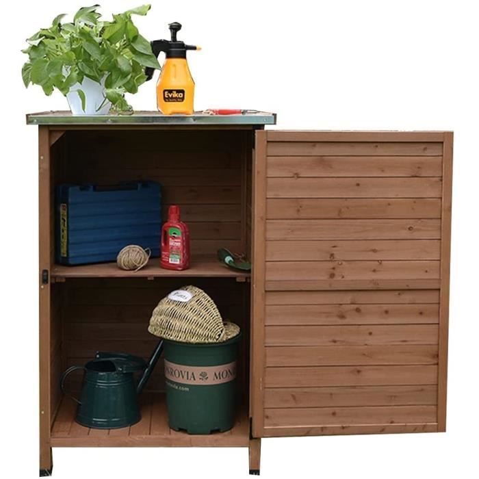 Meuble De Rangement Extérieur en Bois Massif Boîte De Rangement pour