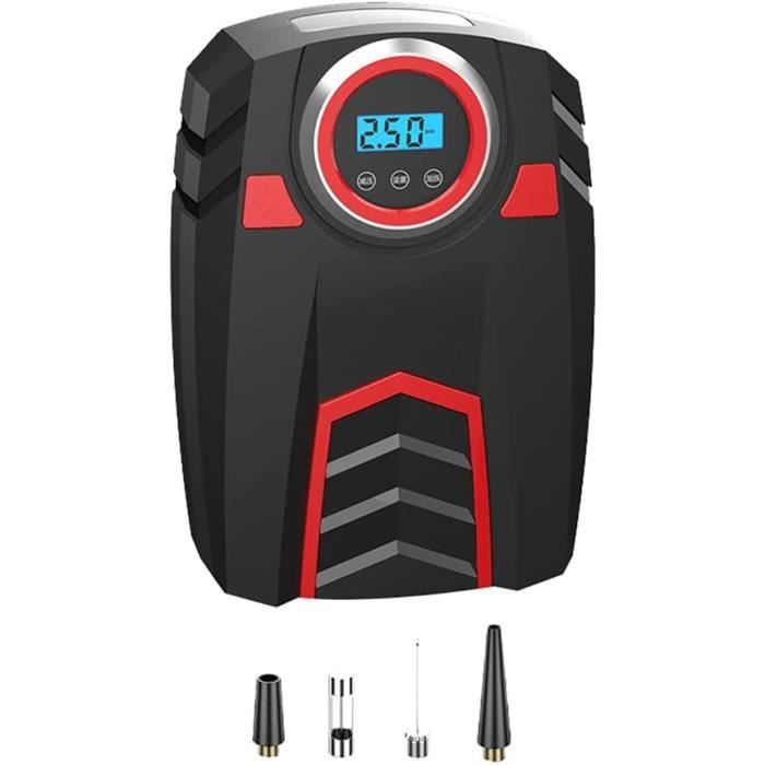 Gonfleur De Pneus 12V Portatif 150 PSI – Compresseur à Air Avec Manomètre Numérique, Arrêt Auto, Lumière LED – Pour Voiture, Moto, Vélo