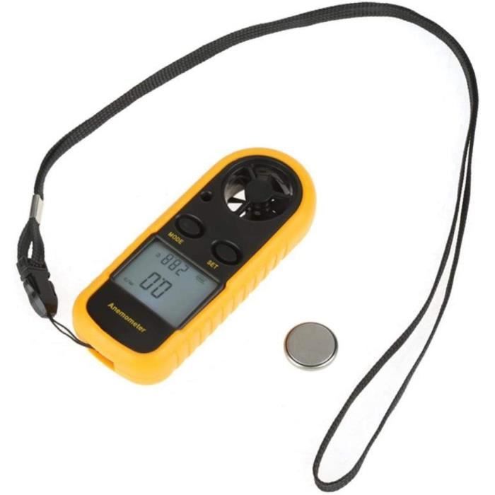 Anémomètre Portable LCD - Mesure Vitesse Vent Et Température, Pour Randonnée, Camping, Voile, Météo Amateur - 9