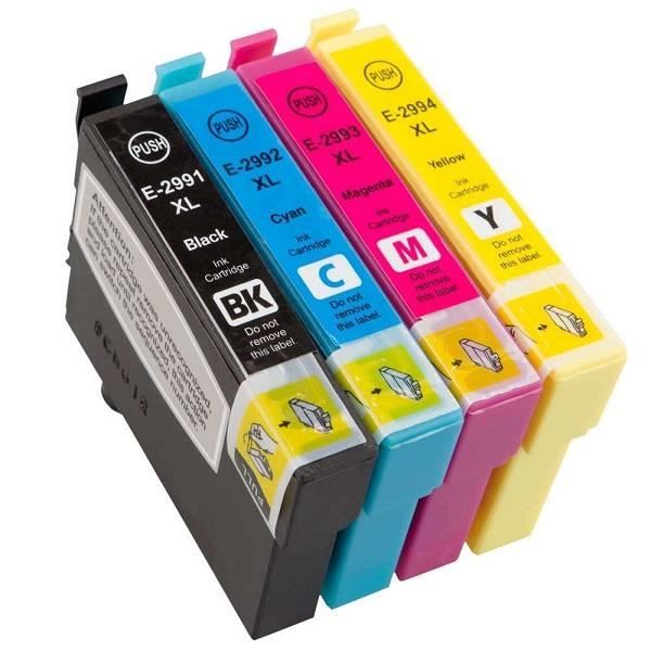 Epson 29XL Noir et Couleur, Lot de 4 cartouches encre compatibles Fraise  (T2996)