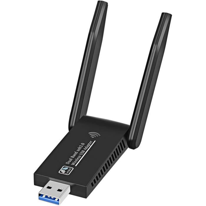 Adaptateur WiFi USB 300Mbps - Carte Réseau Sans Fil Multifonction Avec Port LAN Et Câble 1m Pour TV, PC Et Console