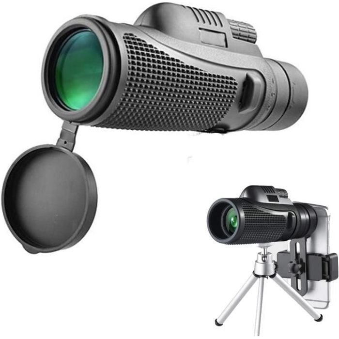 télescope monoculaire haute définition 15-45X60 télescope objectif à ouverture de 60 mm avec trépied pour le sport en plein air Vision nocturne monoculaire grand oculaire de 14 mm prisme BAK4 