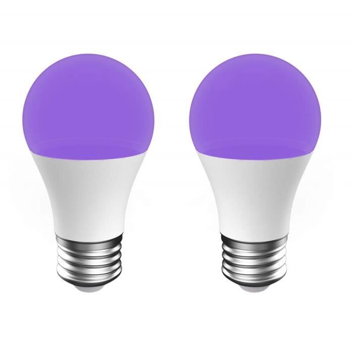 Ampoule UV E27, 100-240V Lumière Noire LED, Lampe de Ultraviolet Violette,  9W Ultraviolet 395nm UVA, Éclairage Décoratif Pour [408] - Cdiscount Maison