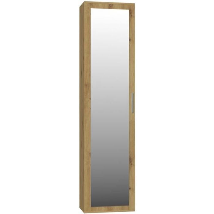 Atara Armoire D Entree Avec Grand Miroir 180x50x35 Cm Deux Etageres Porte Cintres A L Interieur Meubles D Entree Chene Achat Vente Miroir Soldes Sur Cdiscount Des Le 20 Janvier Cdiscount