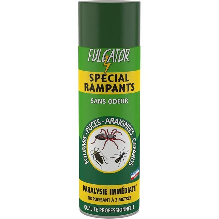 FULGATOR - Insecticide SPÉCIAL RAMPANTS - Action rapide et puissante contre les insectes rampants : araignées, cafards, fourmis, puc
