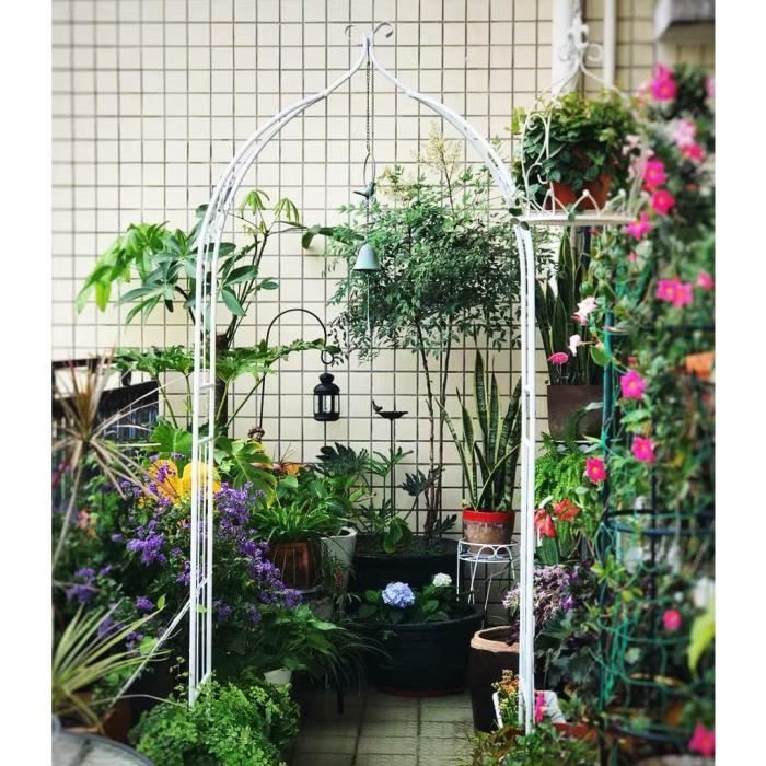 Tonnelle Treillis Métal 270 Cm - Arche De Roseraie - Pavillon De Jardin Avec Dôme