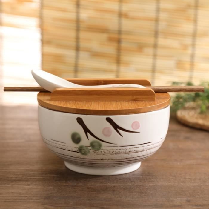 Bol Japonais Vintage Pour Nouilles Ou Soupe - Vaisselle Asiatique Rouge - État Occasion