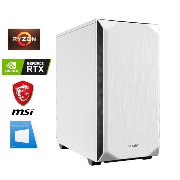 Achat Ordinateur de bureau PC Gamer Ryzen 7 + Watercooling - RTX 2070 8GO - 64GO RAM - SSD 1000GO + HDD 3000GO - WIFI - Be Quiet! Pure Base 500 - Windows 10 pas cher