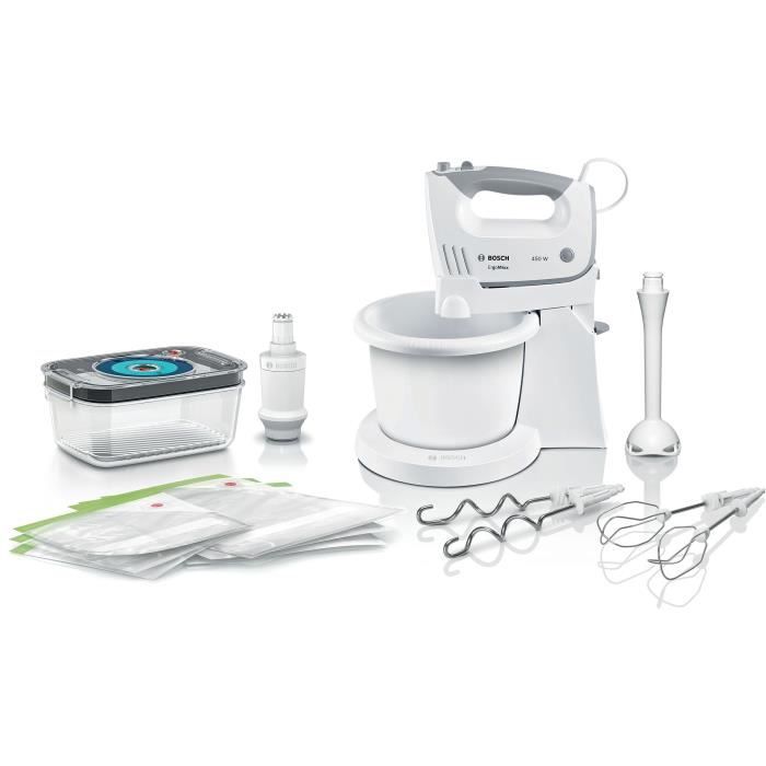 BOSCH ErgoMixx - Robot 3 en 1 - Batteur + Pied Mixeur + Appareil Mise sous vide - 450 W - 5 vitesses