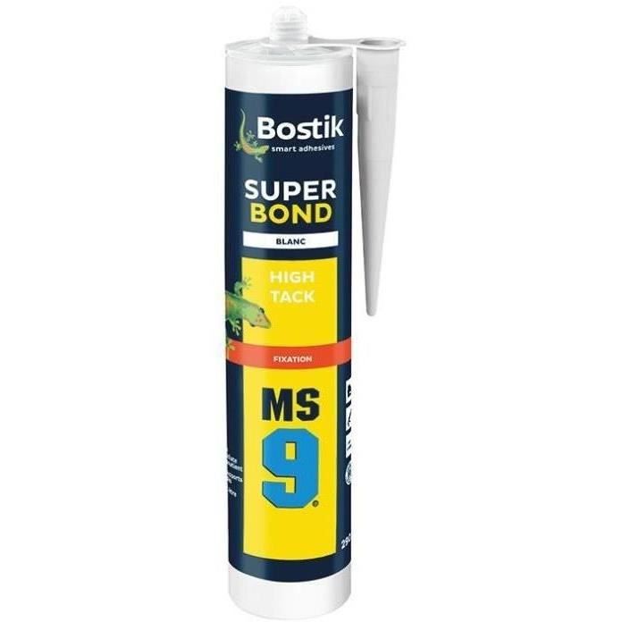 Mastic de Fixation BOSTIK MS9 SUPER BOND - Prise Immédiate Elevée - Multi-matériaux - Intérieur/Exté