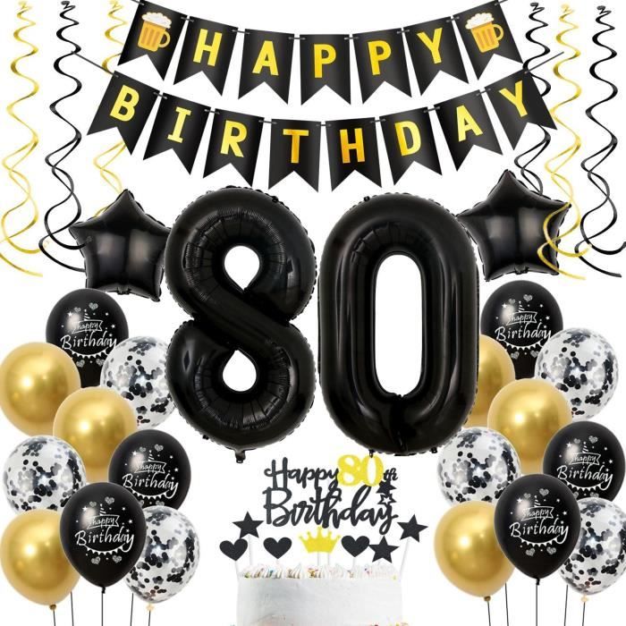 Décorations De 80e Anniversaire Pour Homme Et Femme, Ballons Vert