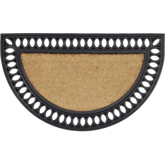 Paillasson En Fibre De Coco LifeGreen - 40x70 Cm - Fond En Latex Antidérapant - Motif Zèbre Et Fleurs - Pour Intérieur Et Extérieur