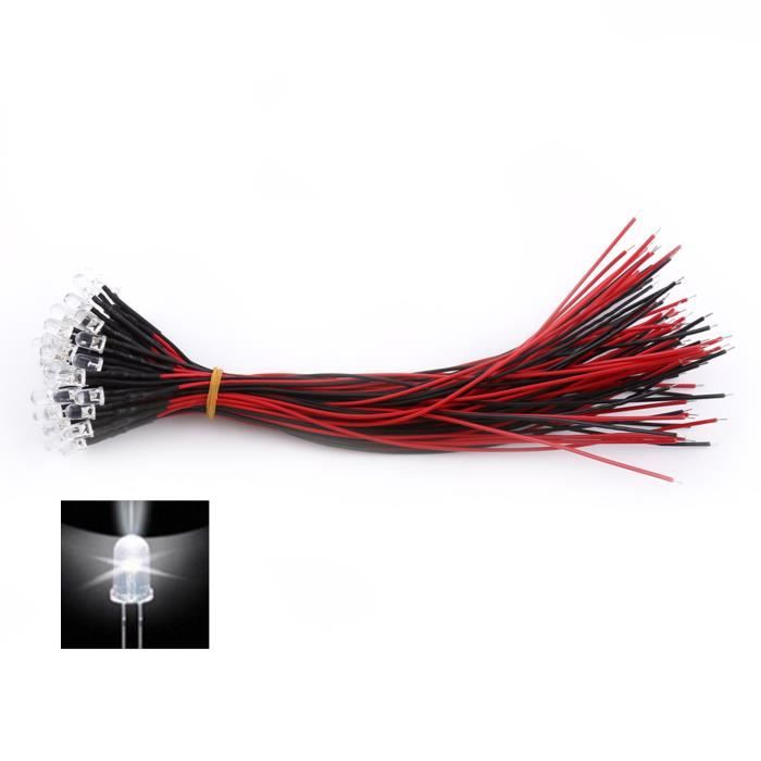 thumbnail image 2 of 5 Pack 12V 5mm Cool White LED Lights - Ultra Bright, Internal Resistor, 5V-15V Range 2 of 13