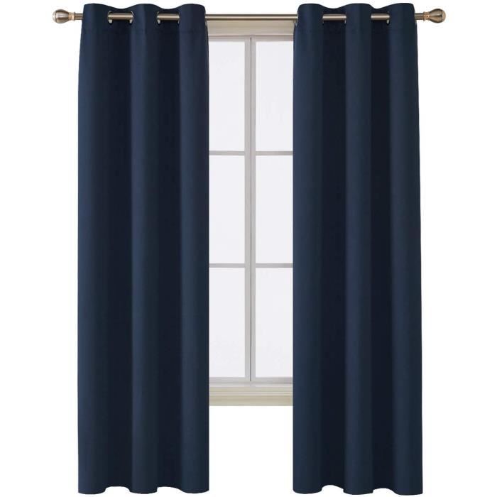 Deconovo Lot De 2 Rideau Occultant Isolant Thermique Rideau Chambre Bebe Oeillets Bleu Roi 107x1cm Decoration De Fenetres Cuisine Et Maison Centroarco Com