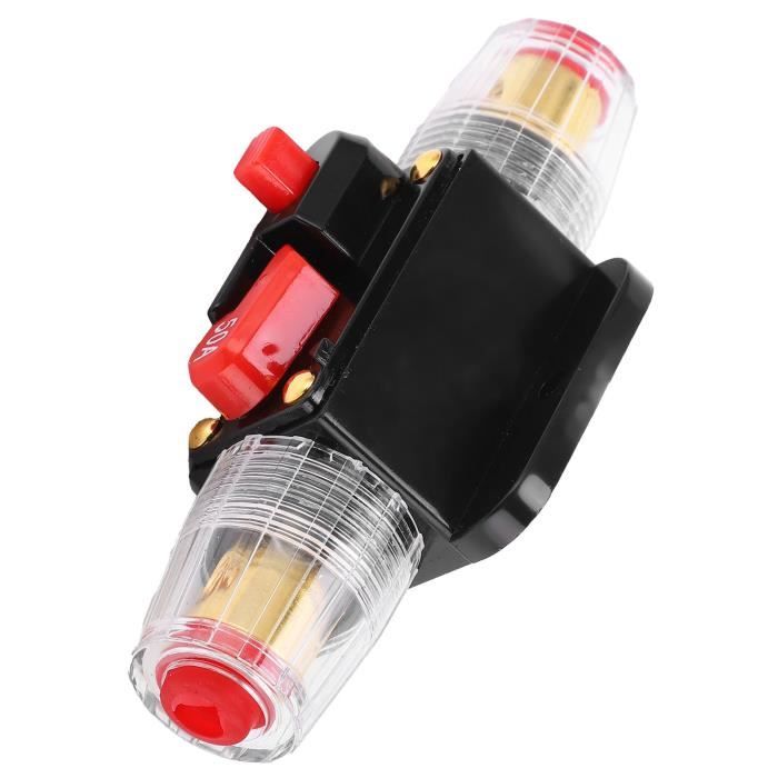 Disjoncteur Réarmable 100A - Porte-Fusible Protection Surtension 12V-24V DC - Bouton Manuel + Étanche - Idéal Voiture, Bateau, Audio