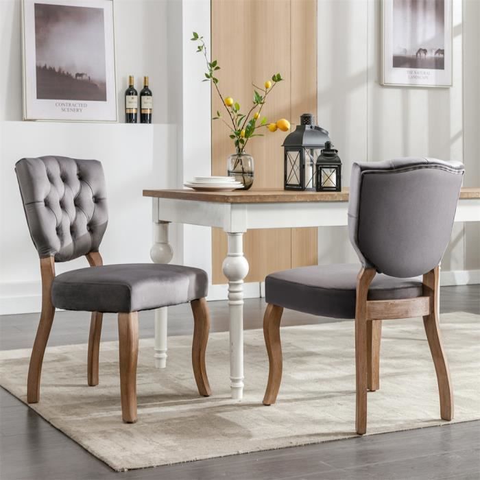 Chaise Rembourrée Velours Bleu Marine Avec Pieds En Bois | Pour Salon, Bureau Ou Salle à Manger