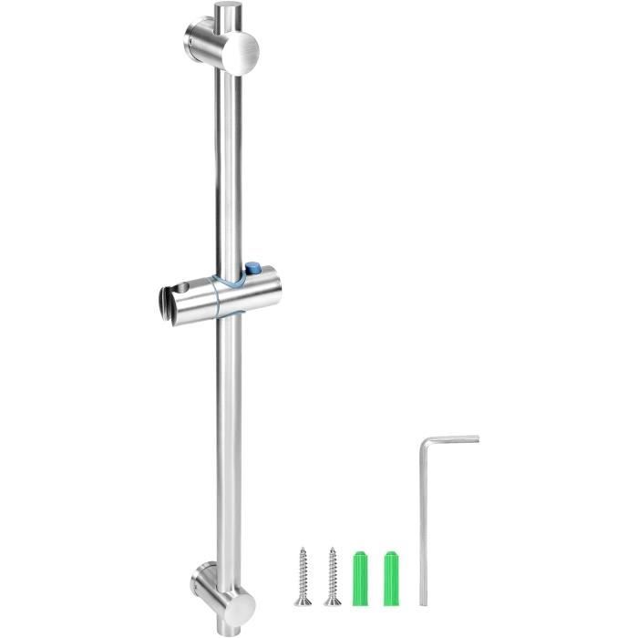 Barre De Douche Réglable – Acier Inoxydable 304 – 66 Cm – Angle Ajustable – Fixation Sans Clous