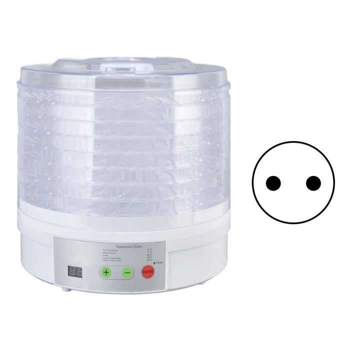Déshydrateur Alimentaire électrique TRENDI 250W - 5 Plateaux, Réglable 35-70°C, Idéal Pour Snacks Sains