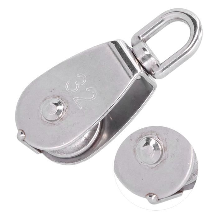 NAJDER Bloc de Poulie en Acier Inoxydable Diamètre 50 mm, Poulie de Levage Charge de Rupture 1940 kg, Poulie de Mouflage pour Cordes Diamètre Max. 10 mm, Robuste et Durable NAJDER Bloc de Poulie en Acier Inoxydable Diamètre 50 mm, Poulie de Levage Charge de Rupture 1940 kg, Poulie de Mouflage pour Cordes Diamètre Max. 10 mm, Robuste et Durable