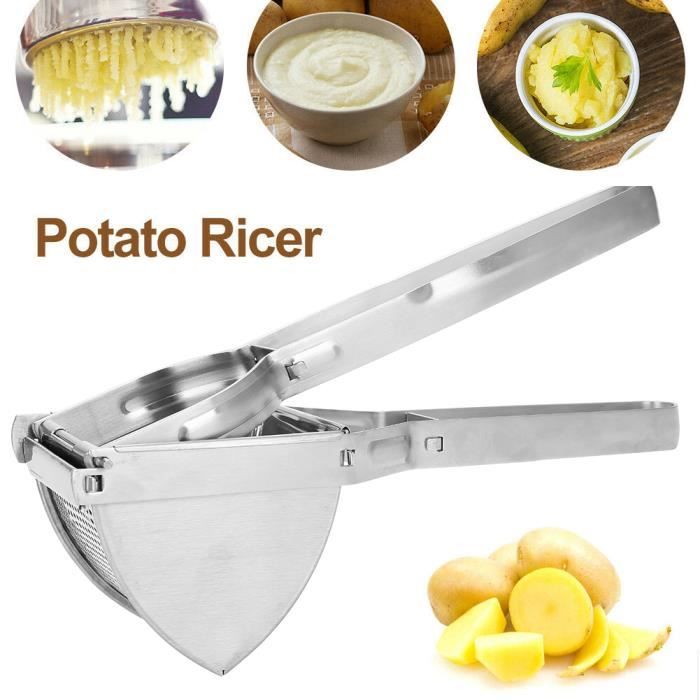 écrase Pomme De Terre Professionnel Presse-purée Manuel Vihoom - Acier Inoxydable, Capacité 450 Ml, Poignée Silicone Écrase Pommes De Terre Acier