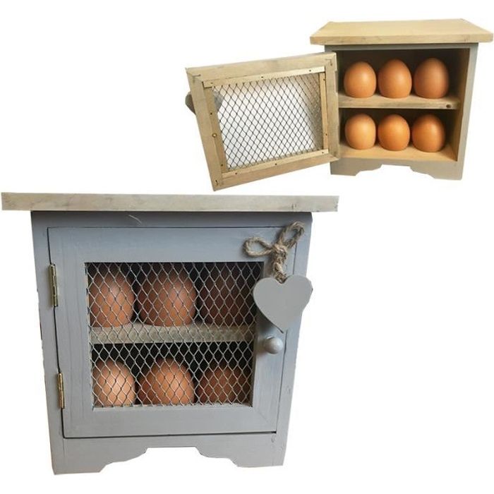 Caisse à œufs Ahmi Plateau à œufs en bois 6 tasses pour réfrigérateur et cuisine Présentoir à œufs