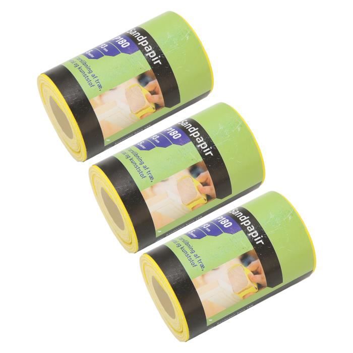 Kit 6 Rouleaux De Papier Abrasif Longue Durée - Grains 80 à 600, 6m X 25mm Chacun, Avec Boîte Distributrice