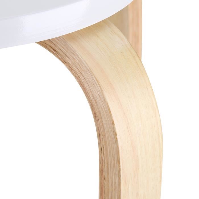 Lot De 4 Tabourets Empilables En Bois Massif - Design Minimaliste, Pour Salon Et Petits Espaces