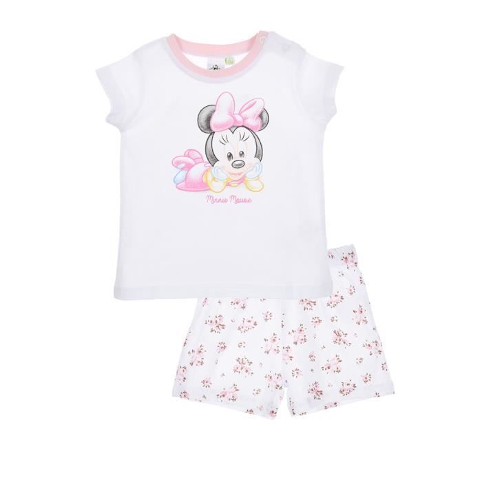 Bébé Fille Minnie Mouse Bow T-shirt Court Pantalon Vêtements Tenues pour fête d'anniversaire 